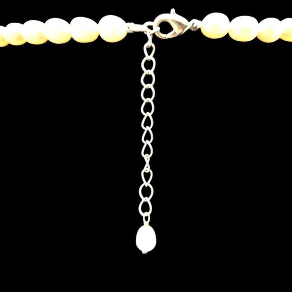 VTG Pearl & Silver Pendant Necklace Elegant Drop Design by CGI CN Wedding 18" - Picture 6 of 8